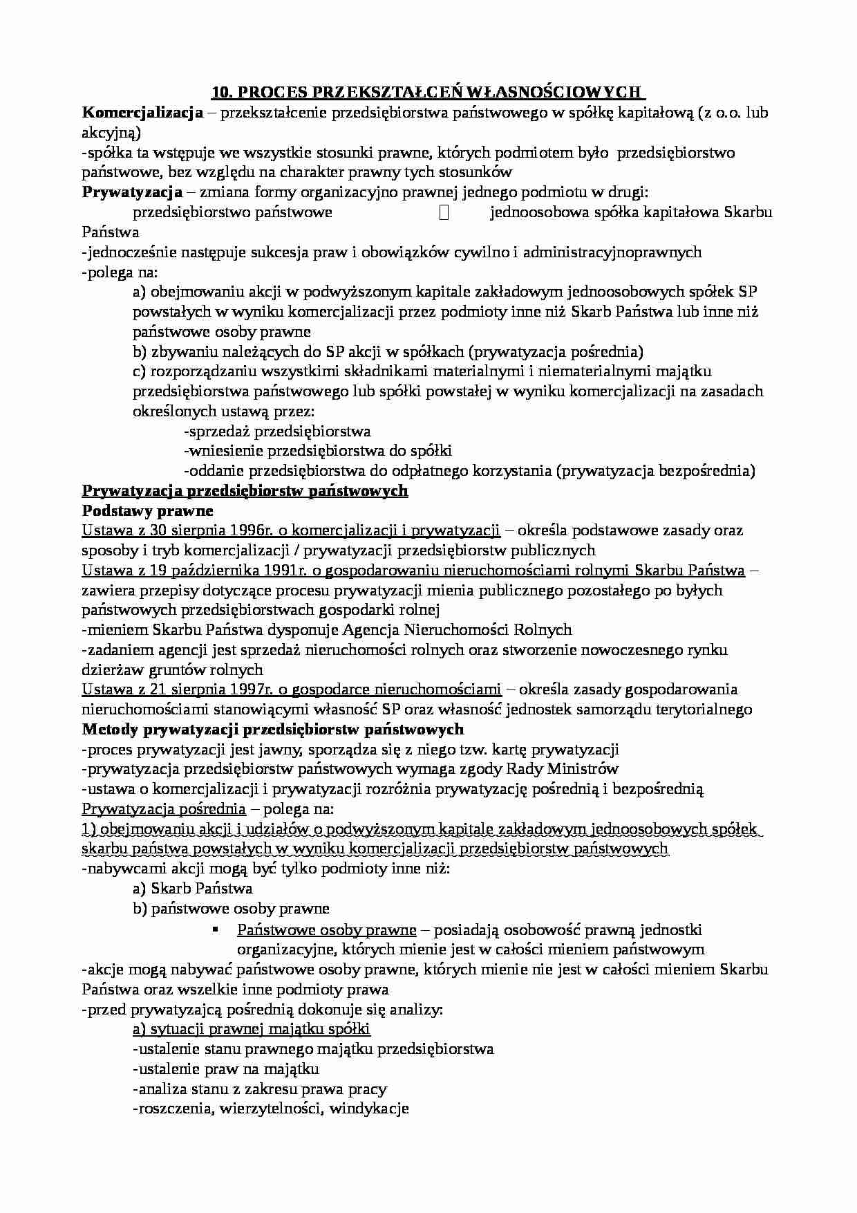 Proces przekształceń własnościowych - strona 1