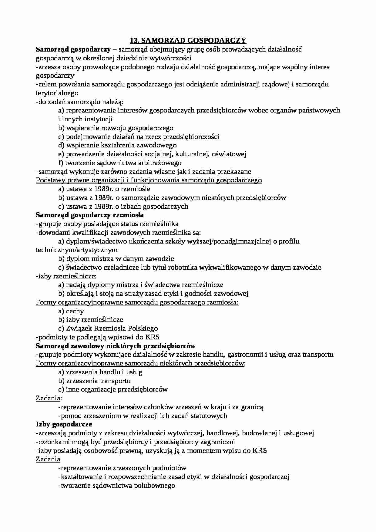 Samorząd gospodarczy - definicja - strona 1