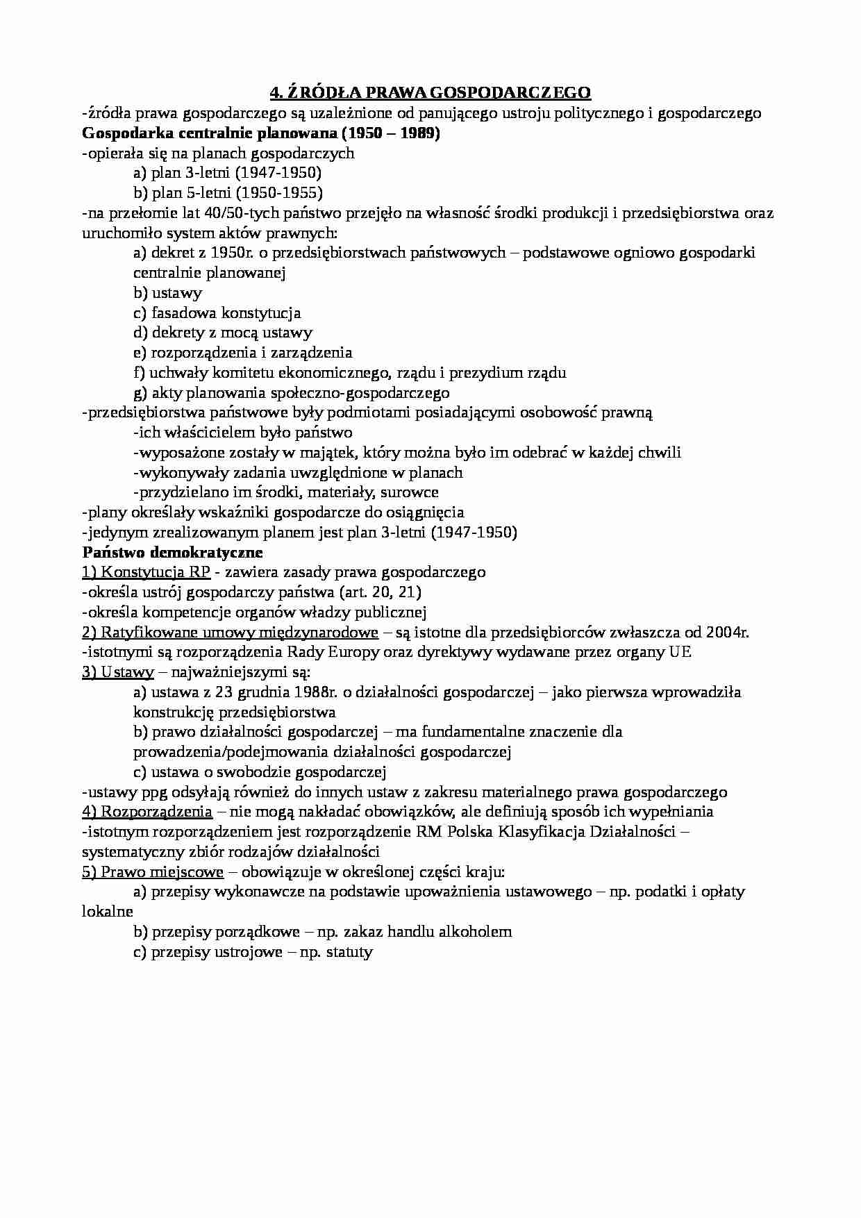 Źródła prawa gospodarczego - strona 1