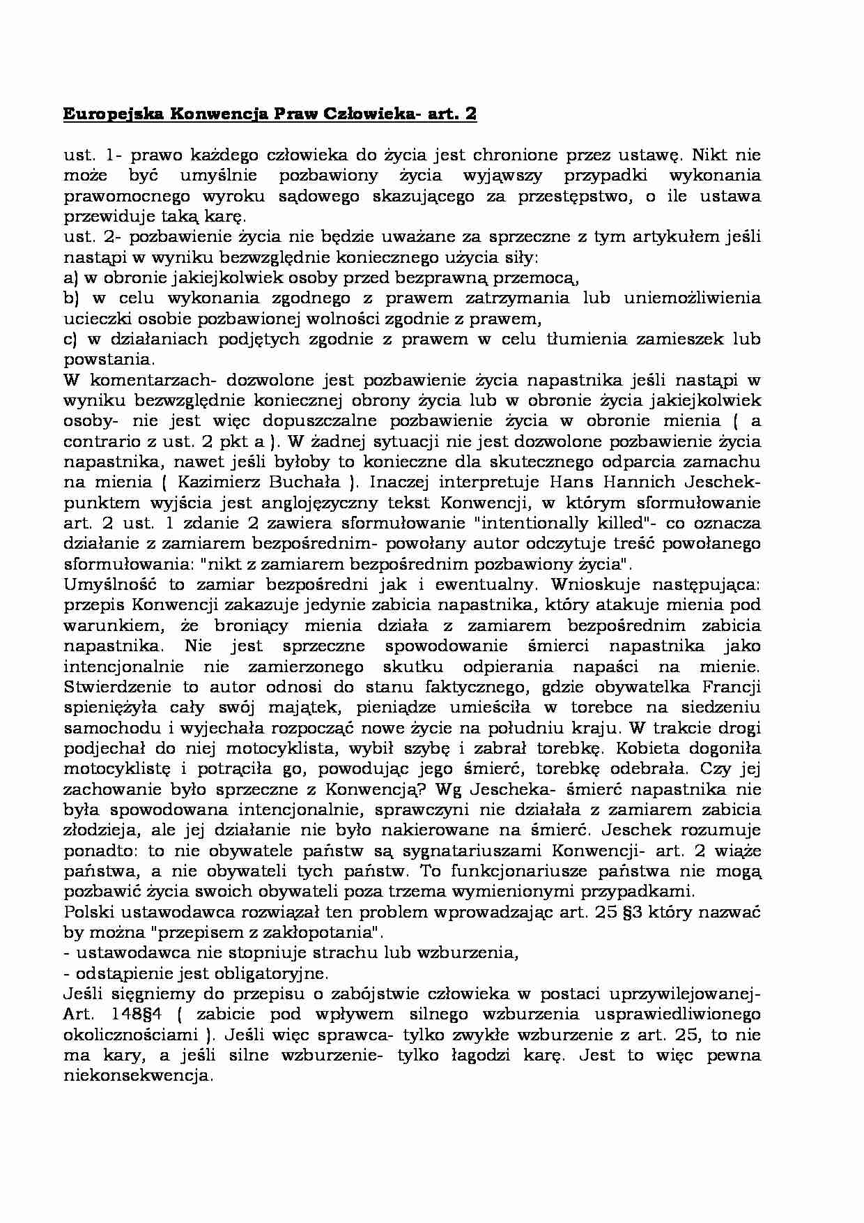 Europejska Konwencja Praw Człowieka - strona 1