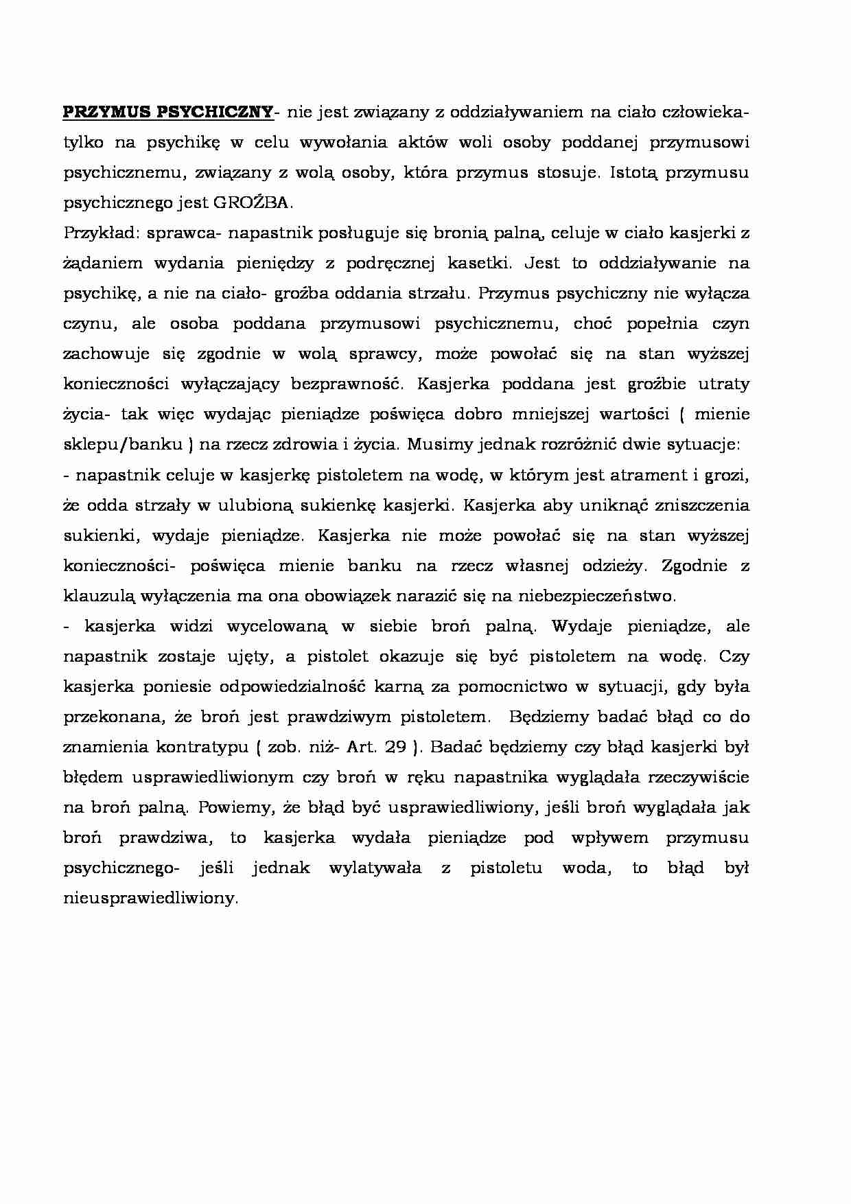 Przymus psychiczny - definicja - strona 1
