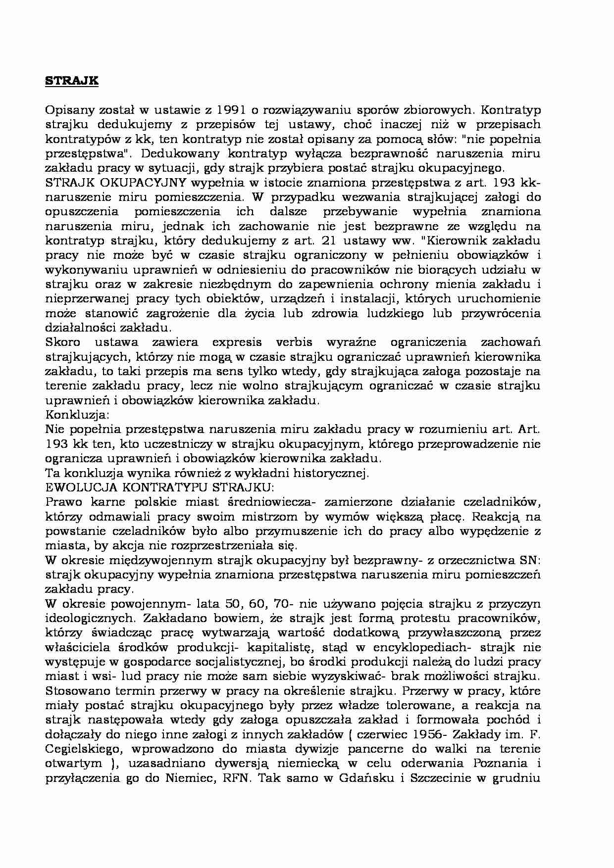 Strajk i strajk okupacyjny - strona 1