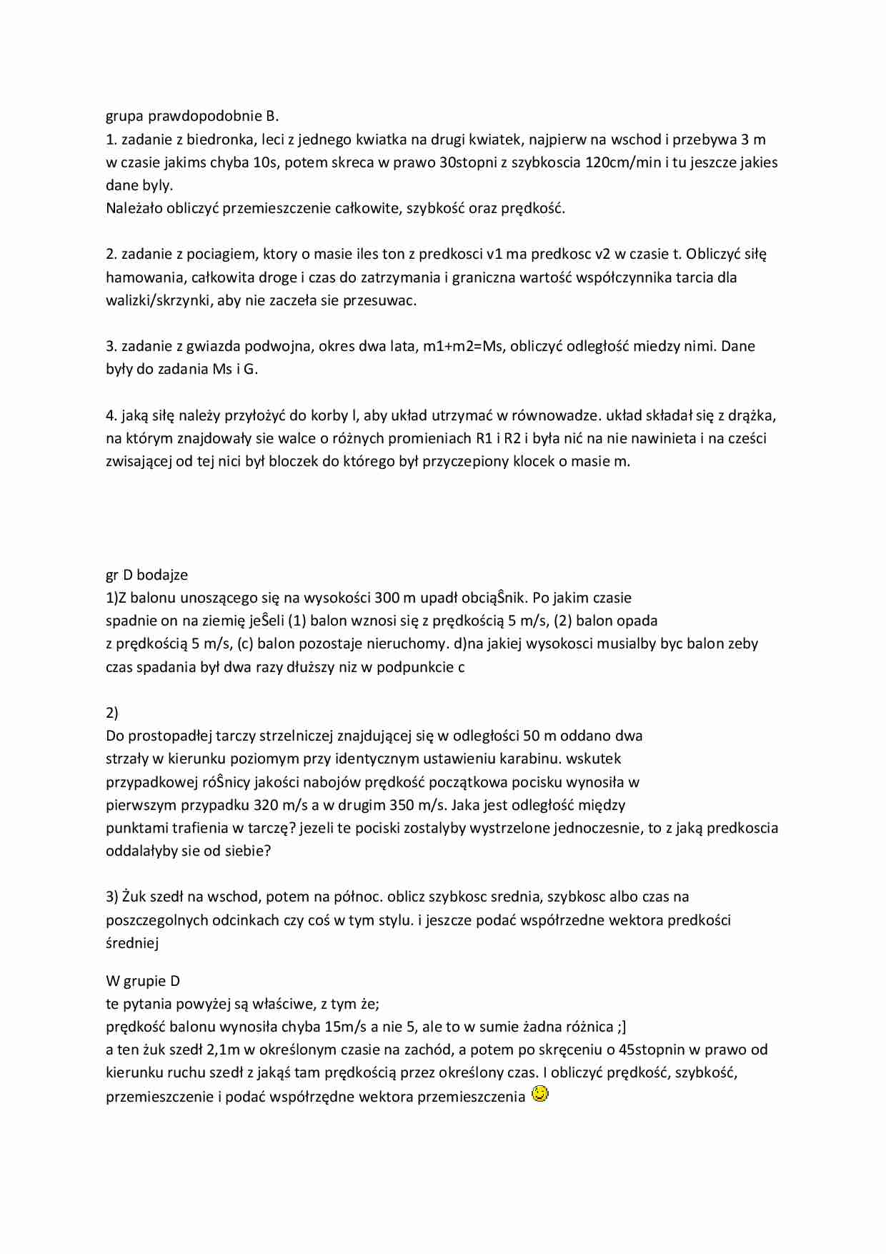 Fizyka - kolokwium  - strona 1