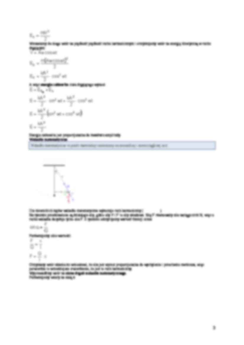 Ruch drgający i falowym - Prędkość, przyspieszenie i siła - strona 3