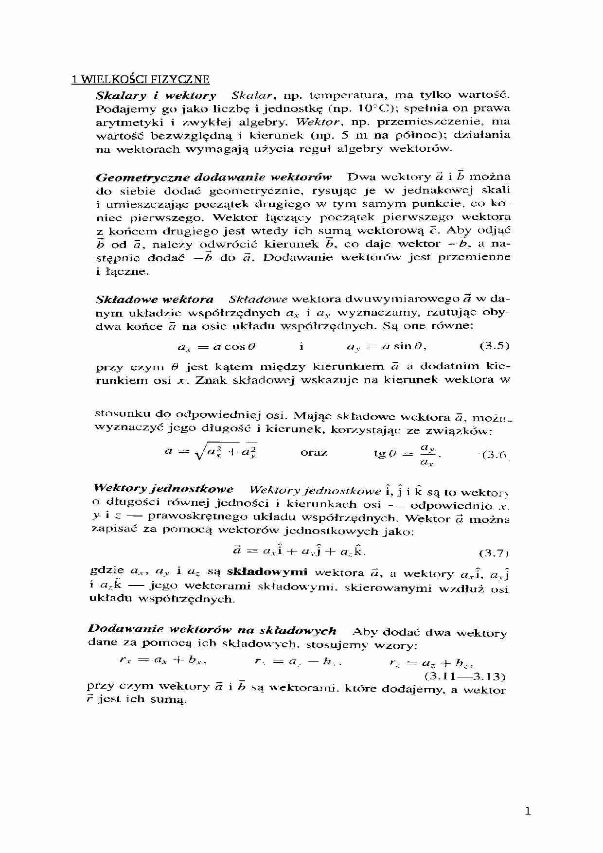 Wektory, kinematyka, dynamika - strona 1
