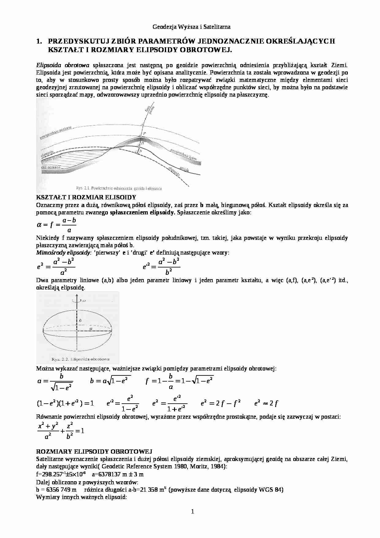 Elipsoida obrotowa i inne zagadnienia  - strona 1
