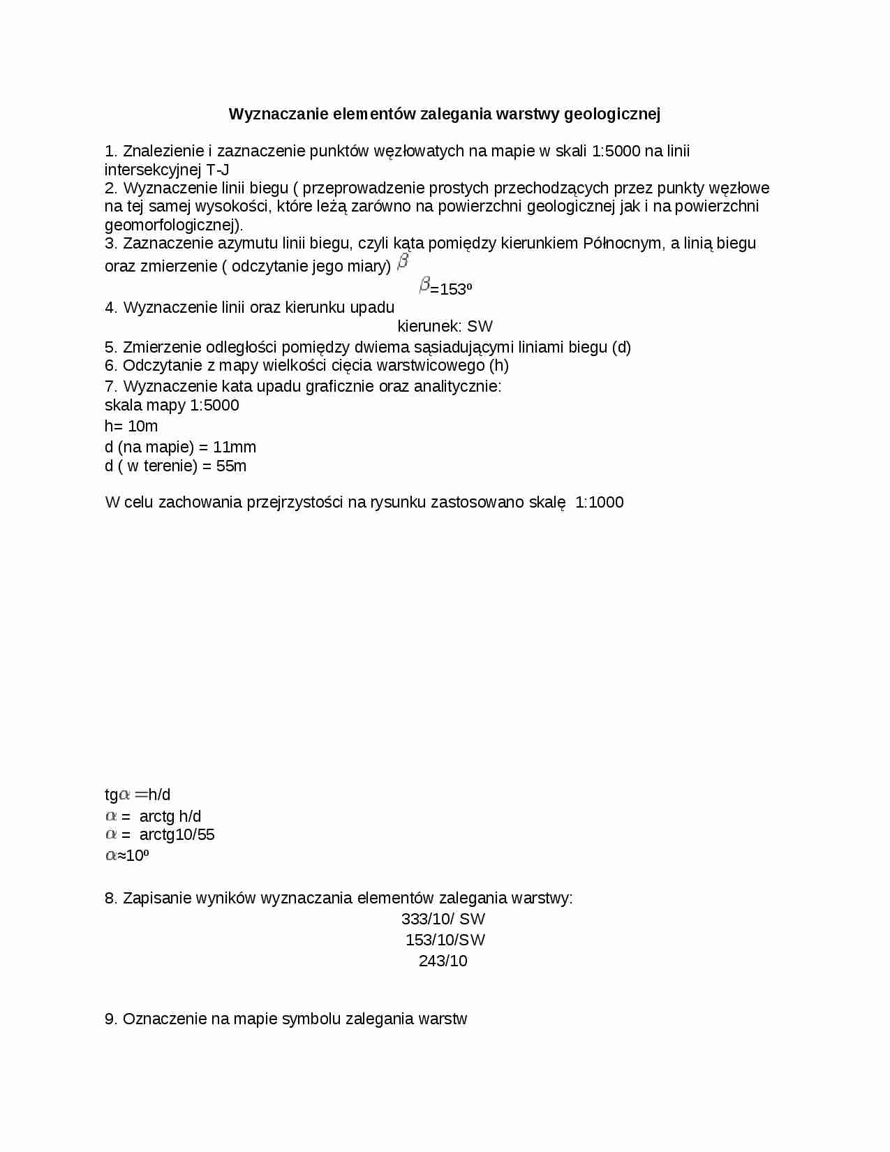 Wyznaczanie elementów zalegania warstwy geologicznej - strona 1