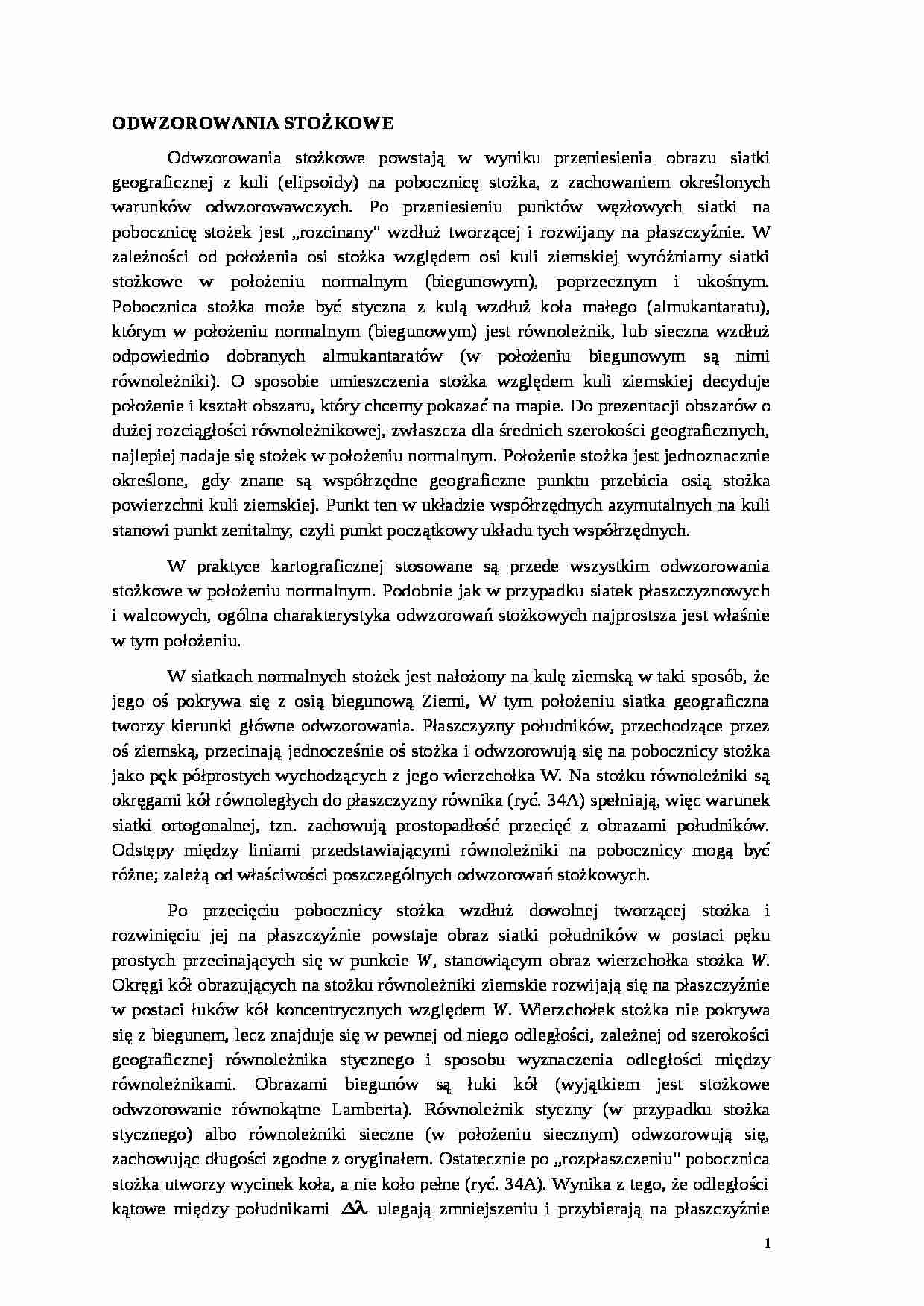 Odwzorowania stożkowe proste Ptolemeusza - strona 1