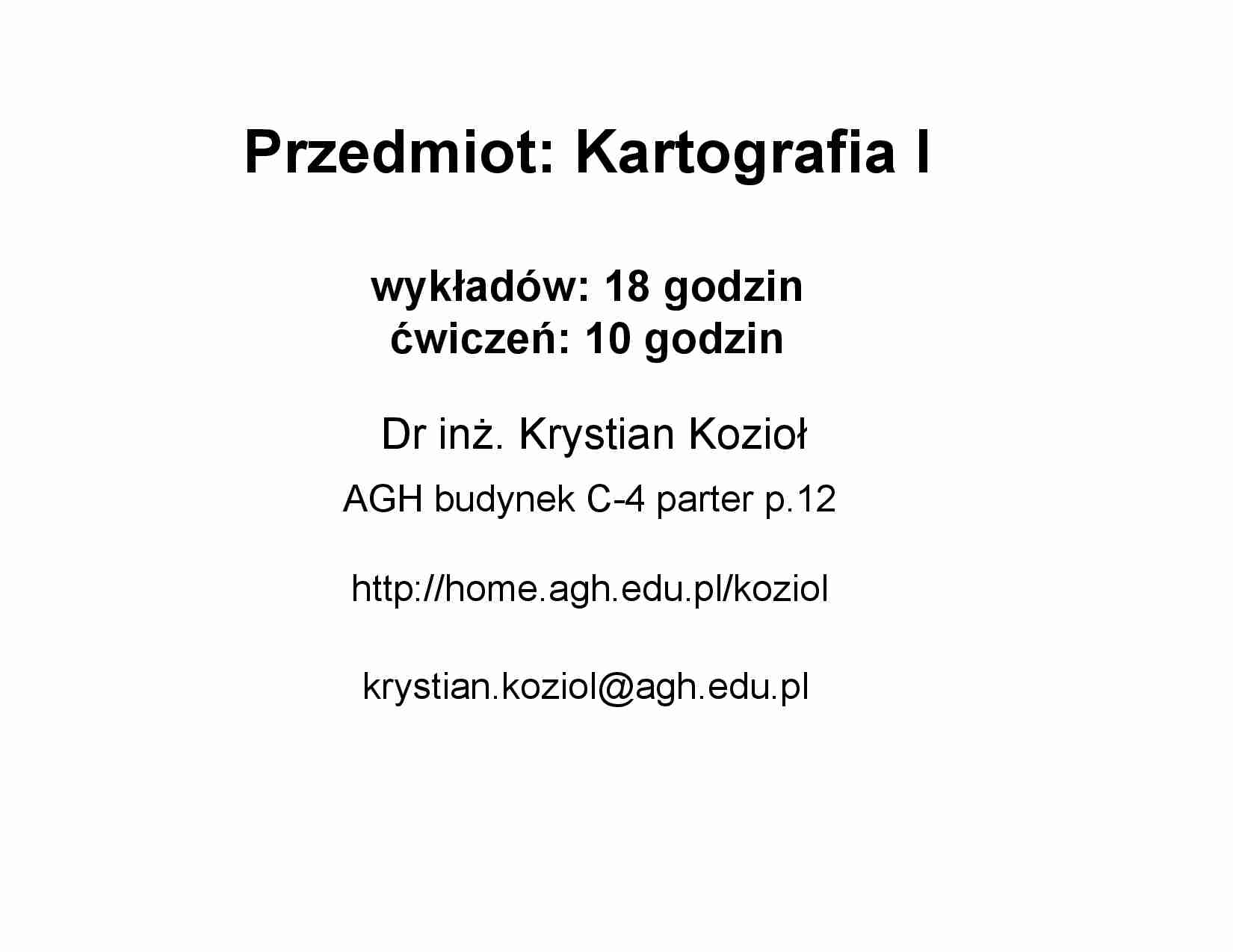 Kartografia - zagadnienia ogólne  - strona 1