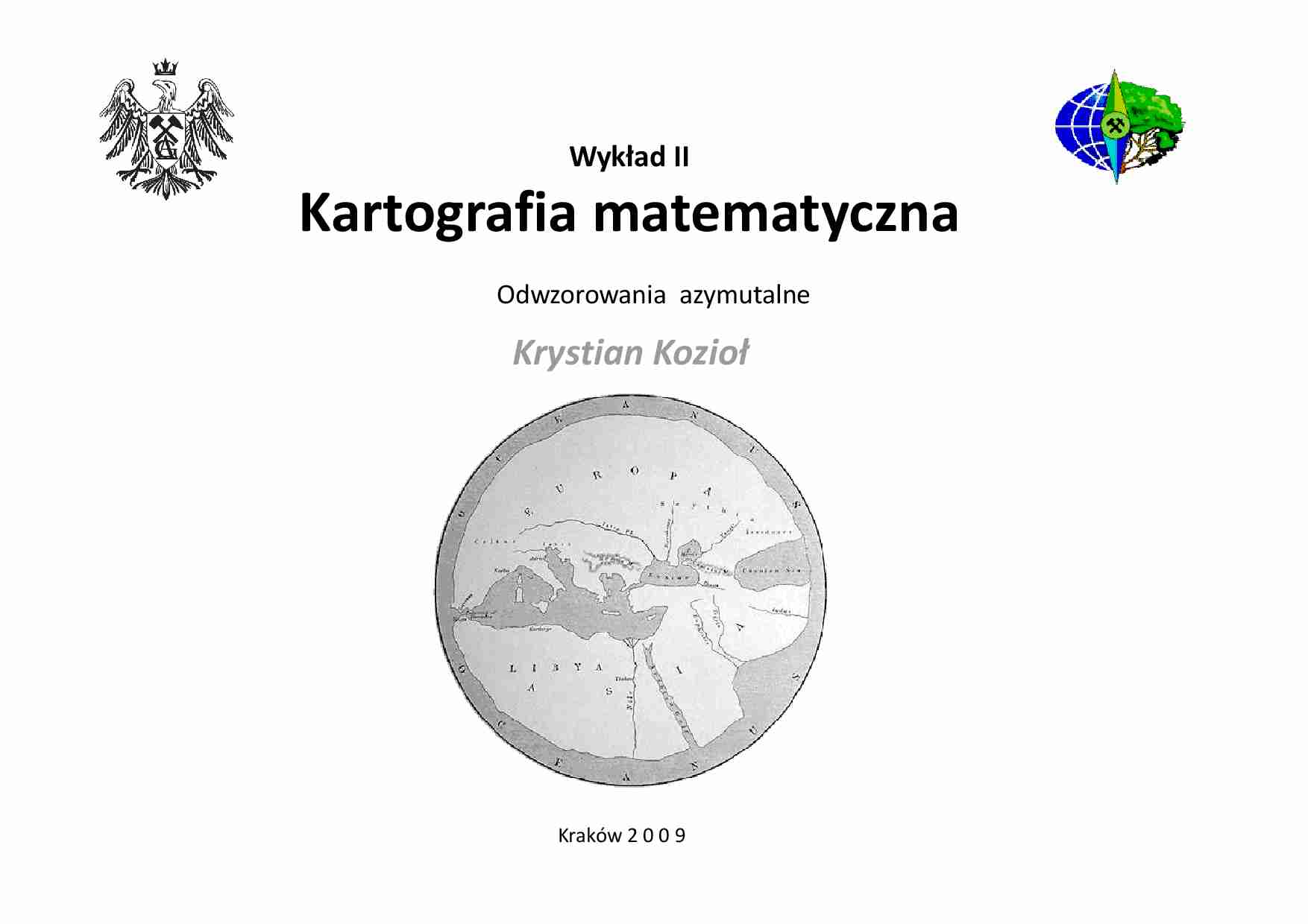 Kartografia matematyczna - odwzorowania azymutalne - strona 1
