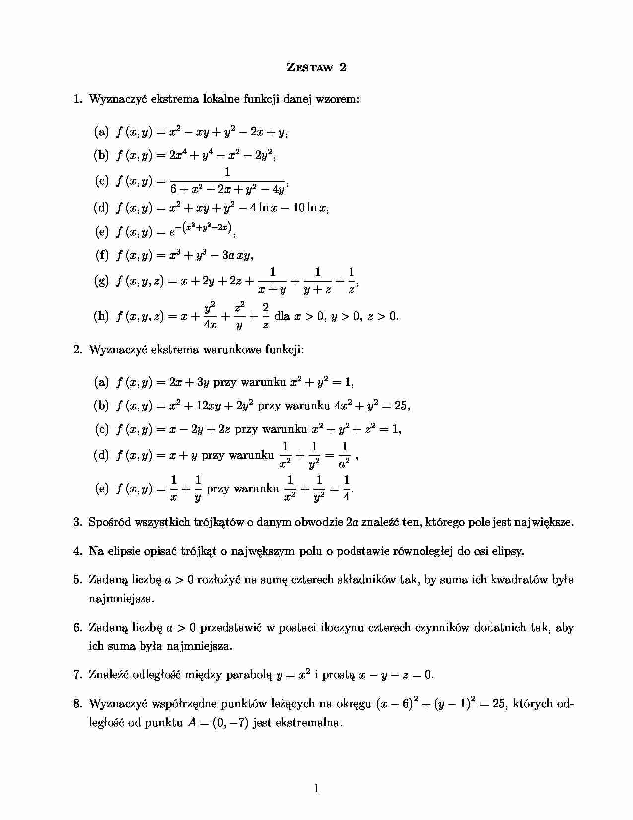 Matematyka - zadania  - strona 1