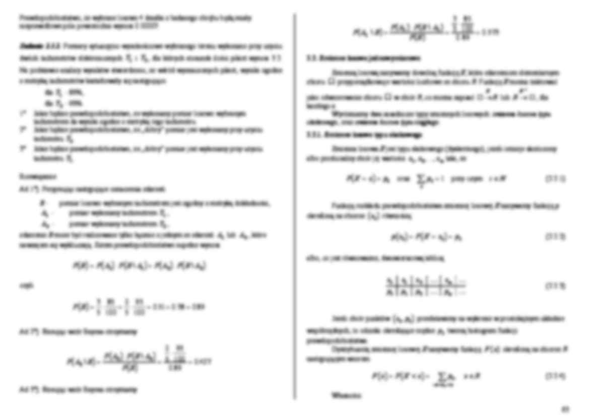 Probabilistyczne podstawy estymacji modeli liniowych - zdarzenia losowe, zmienne losowe jednowymiarowe - strona 3