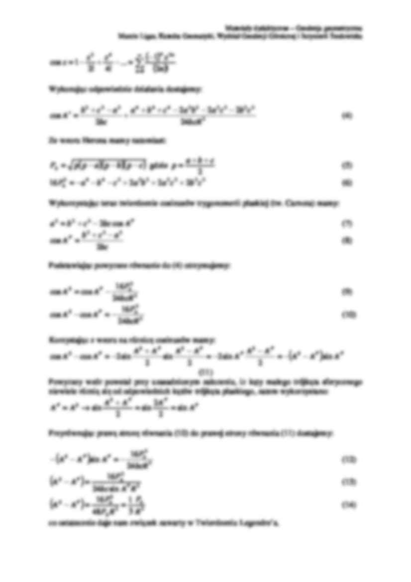 Geodezja geometryczna -  materiały dydaktyczne  - strona 2