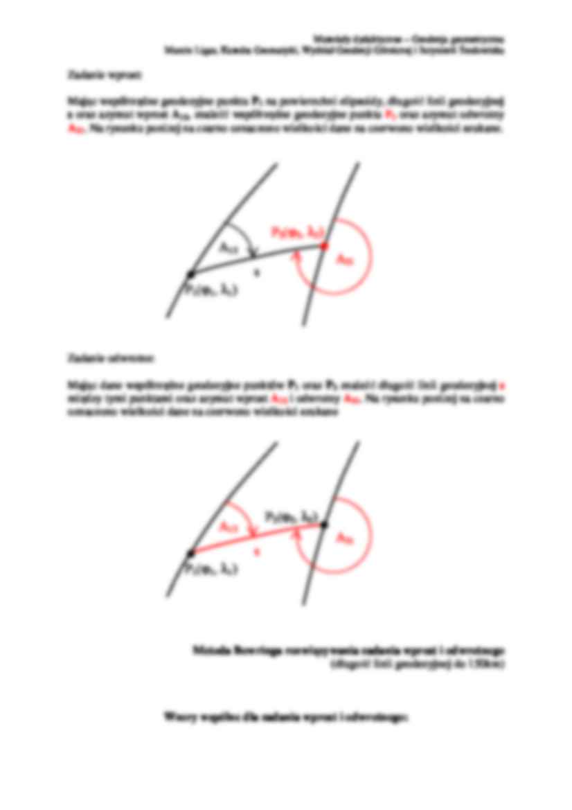Linia geodezyjna – geodezyjne zadanie wprost i odwrotne  - strona 2