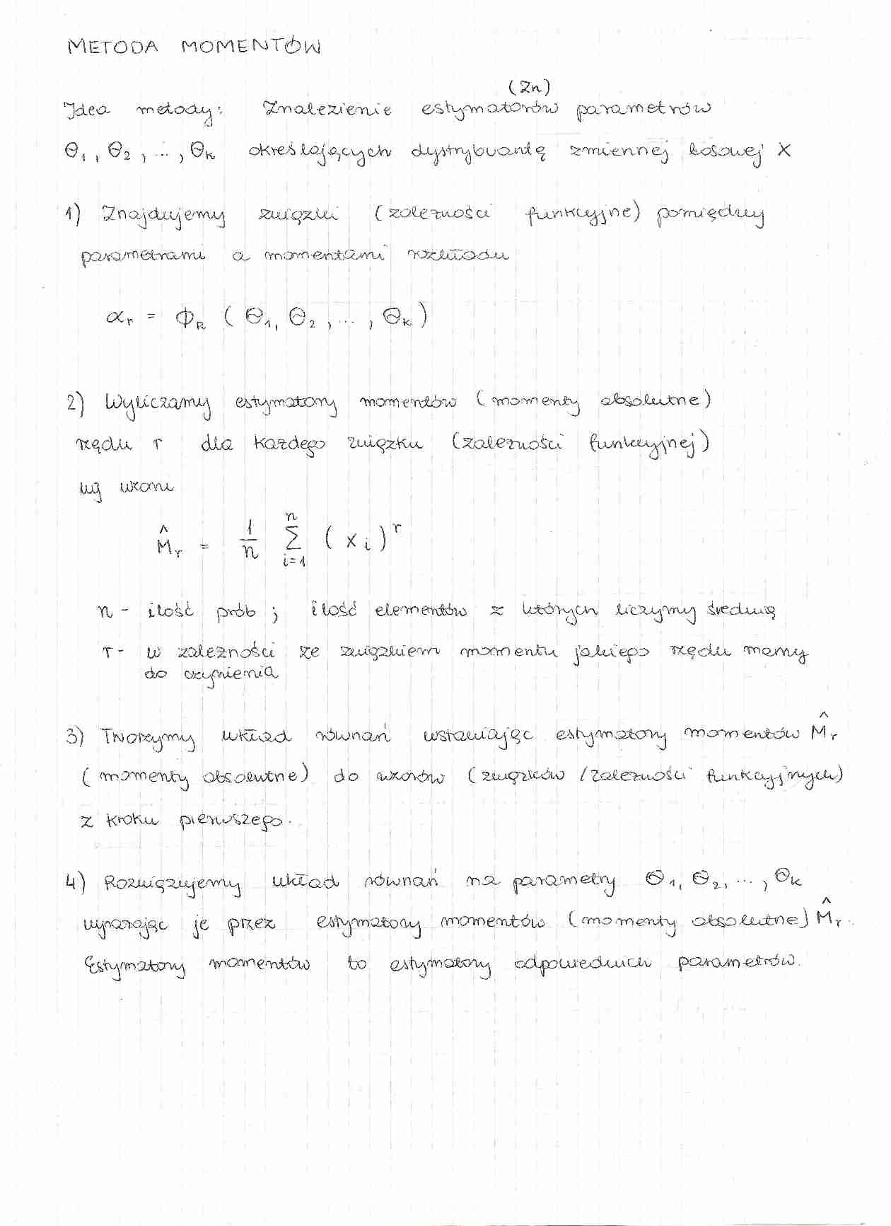 Metoda momentów - ćwiczenia z rachunku wyrównawczego - strona 1