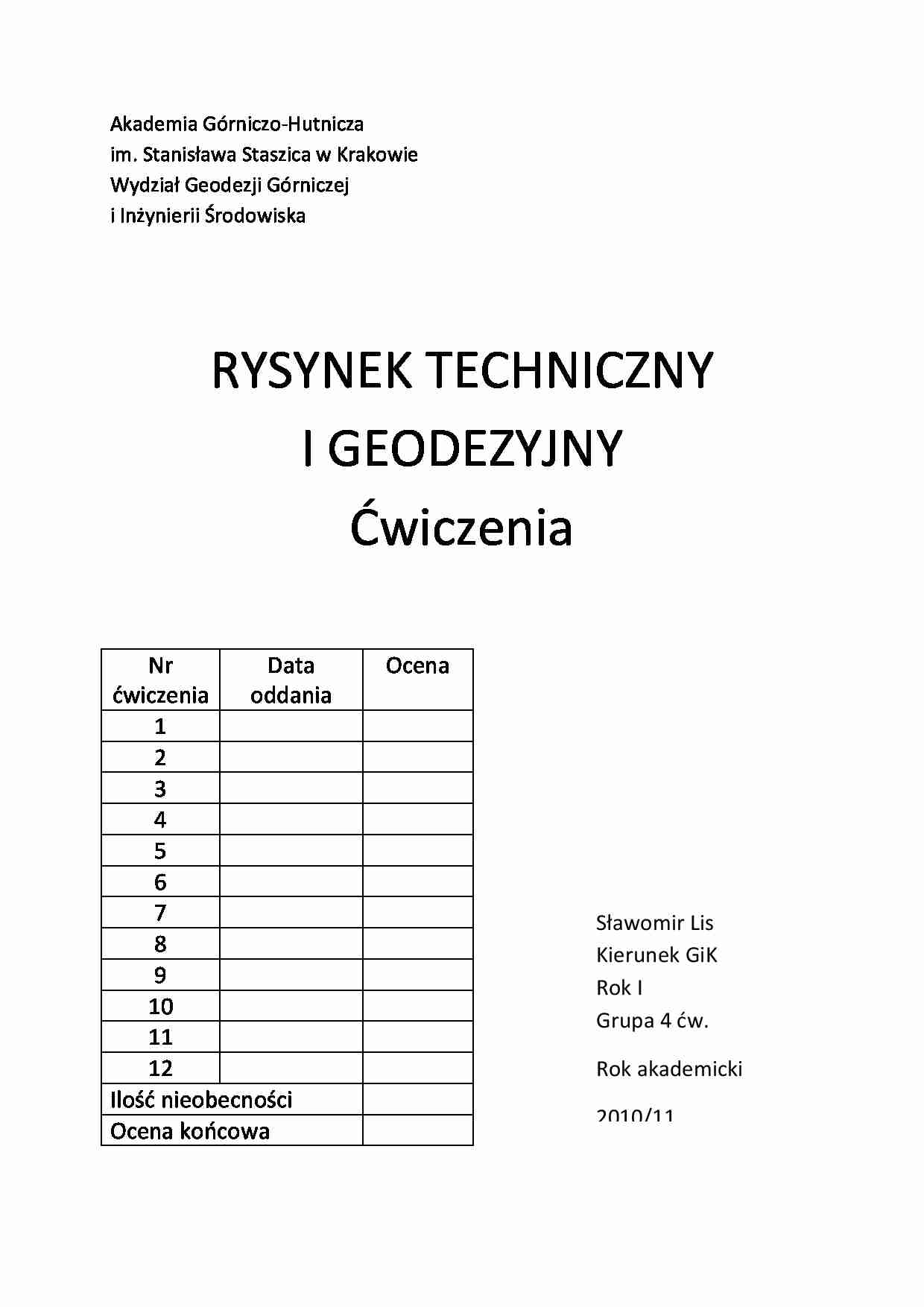 Rysunek techniczny i geodezyjny - strona 1