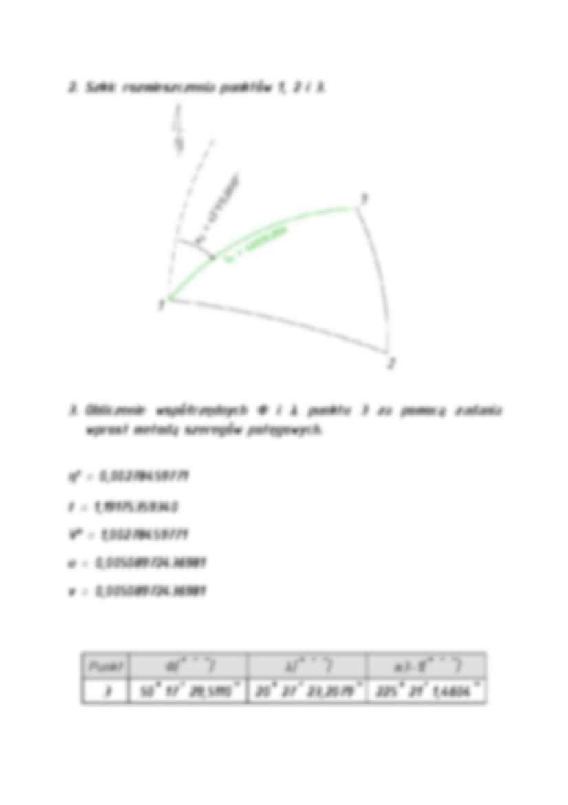 Przenoszenie współrzędnych geodezyjnych i azymutu na powierzchnie elipsoidy - strona 2