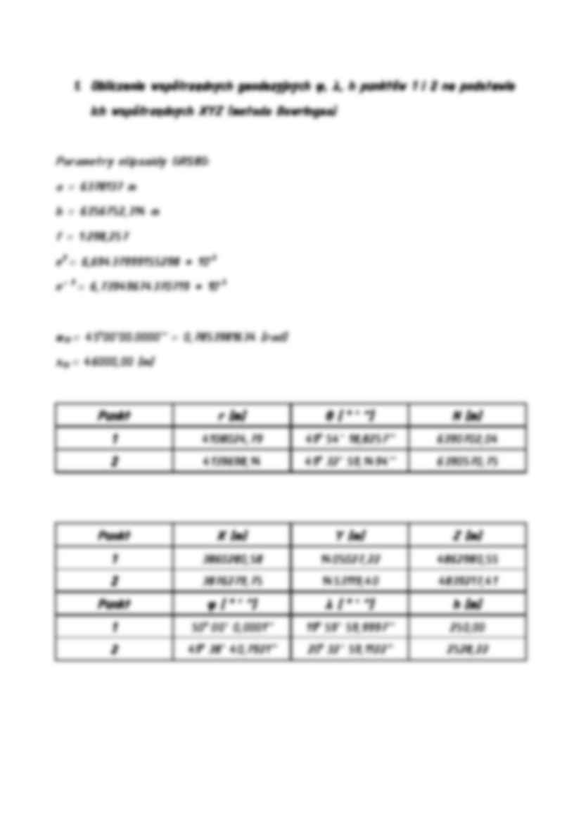 Przenoszenie współrzędnych geodezyjnych i azymutu  geodezyjnego na powierzchni elipsoidy - strona 2