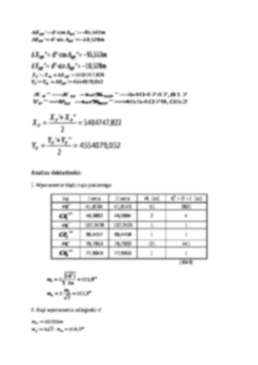 Przeniesienie współrzędnych - ćwiczenia z geodezji - strona 2