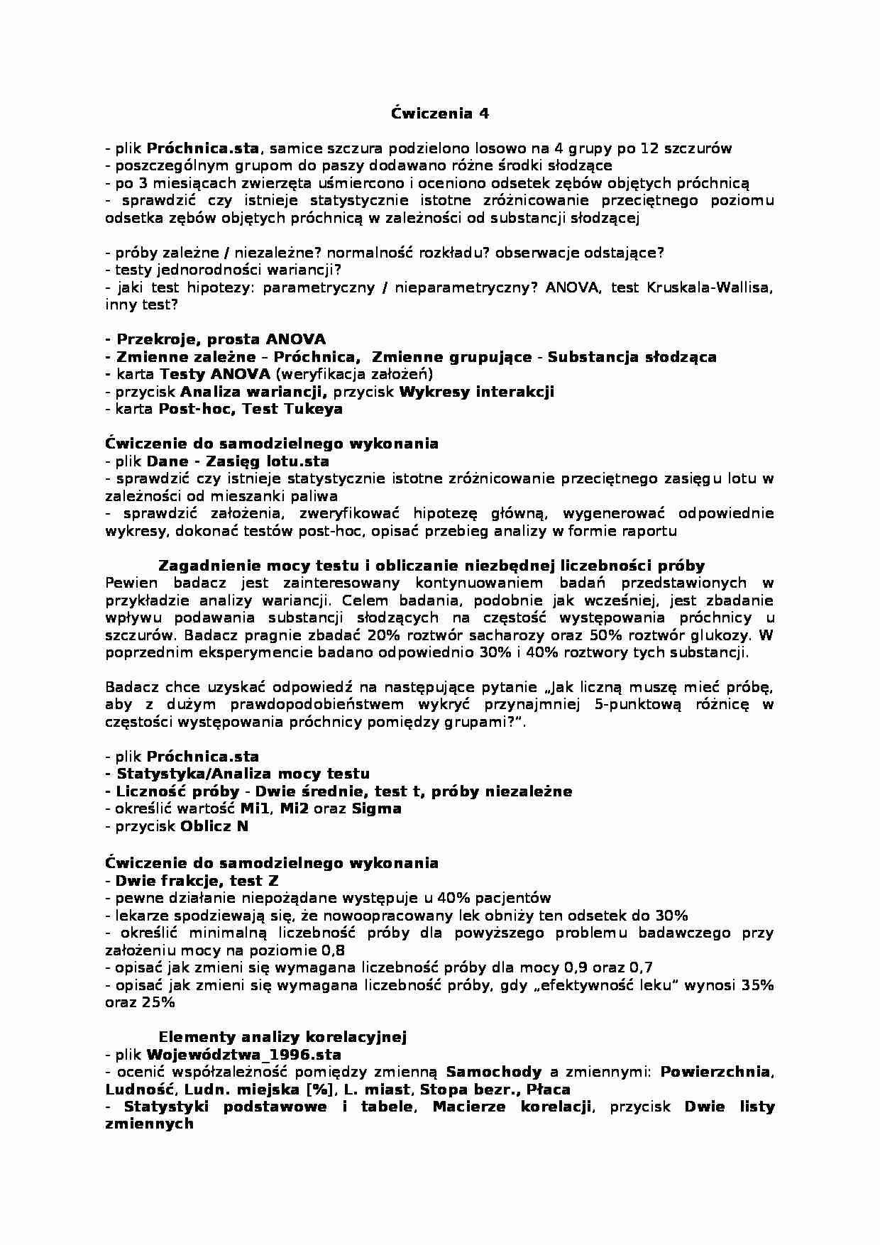 Ćwiczenia z analiz wielowymiarowych wraz z załącznikami. - strona 1