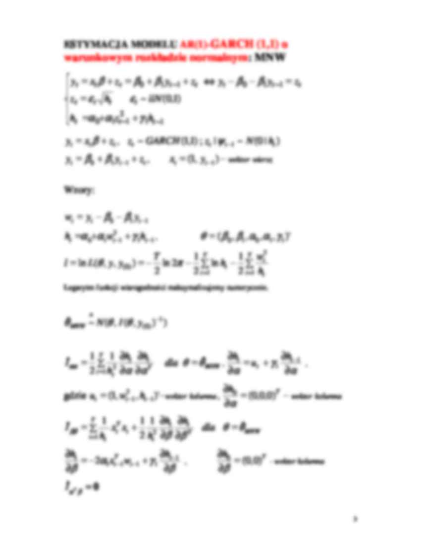 Estymacja modelu GARCH - wzory - strona 3