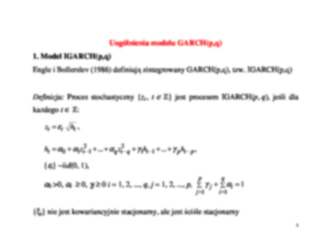 Uogolnienia modelu GARCH - omówienie. - strona 3