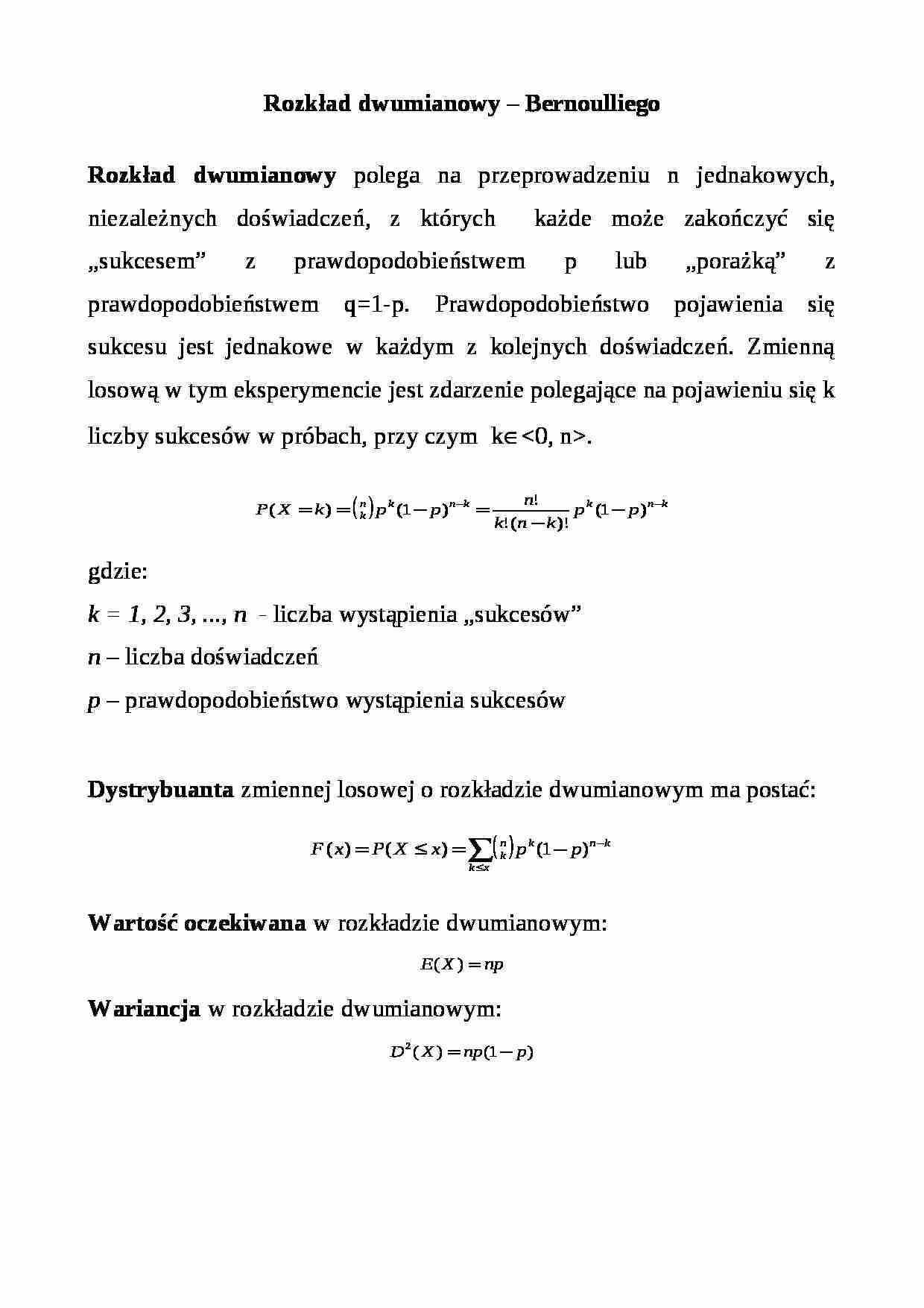 Statystyka rozkład dwumianowy - strona 1