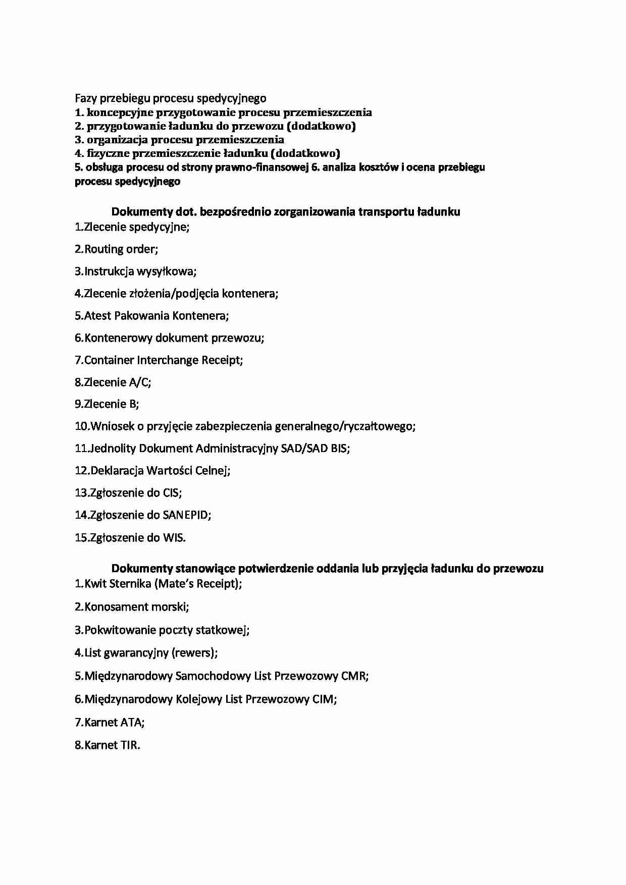 Dokumentacja transportowa - strona 1