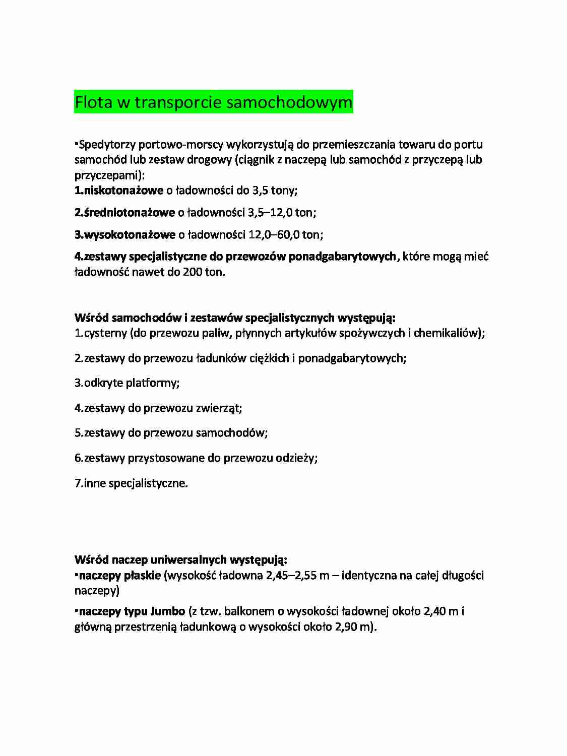 Flota w transporcie samochodowym - strona 1