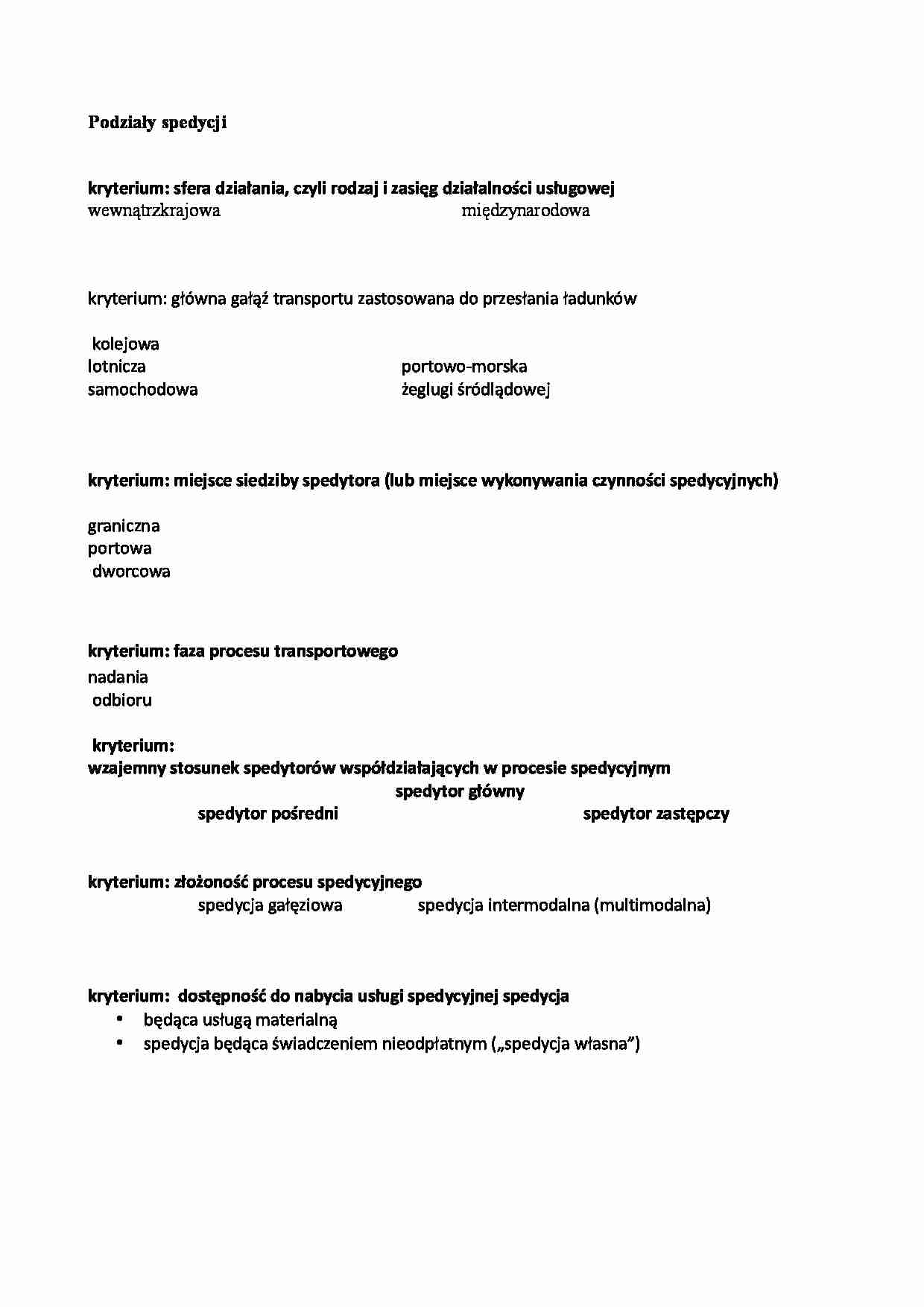 Podziały spedycji - strona 1