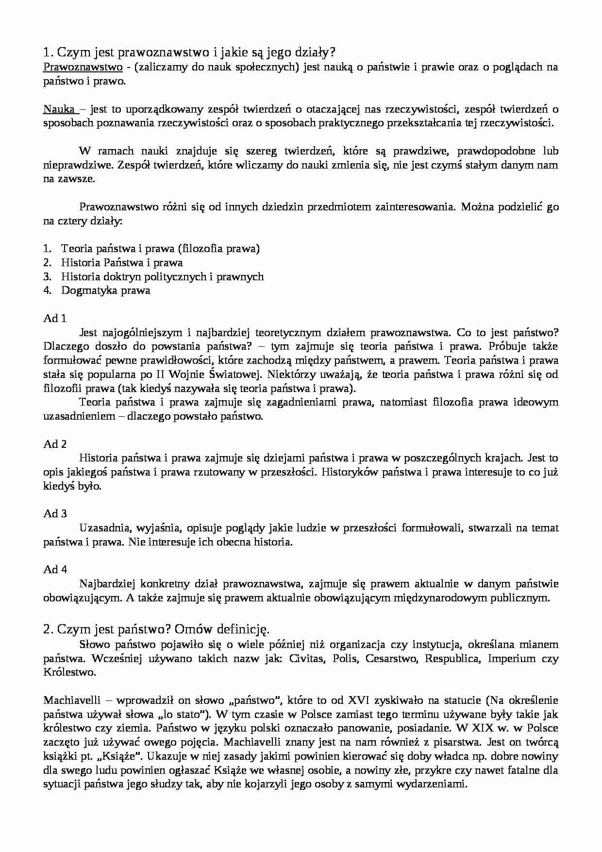 Encyklopedia Prawa - opracowanie pytan (opisowe) - strona 1