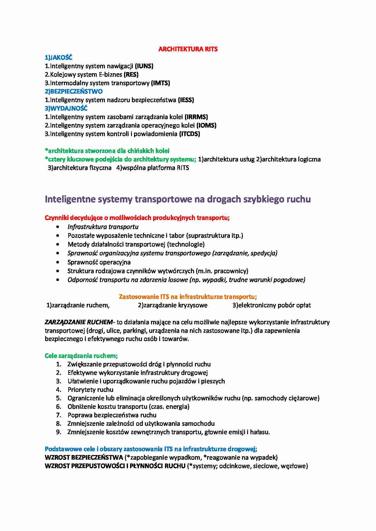Architektura RITS - strona 1
