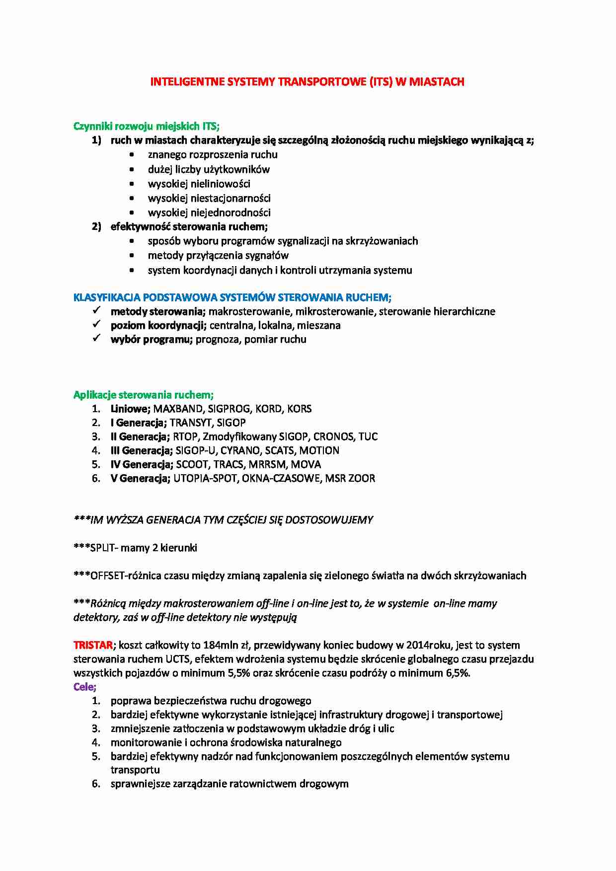 Inteligentne systemy transportowe (ITS) w miastach - strona 1
