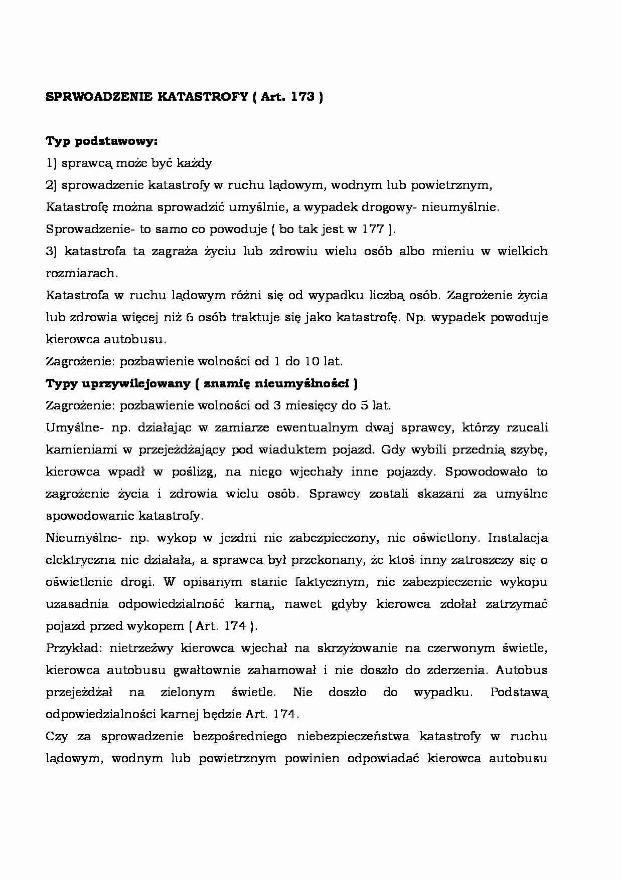 Sprowadzenie katastrofy - strona 1