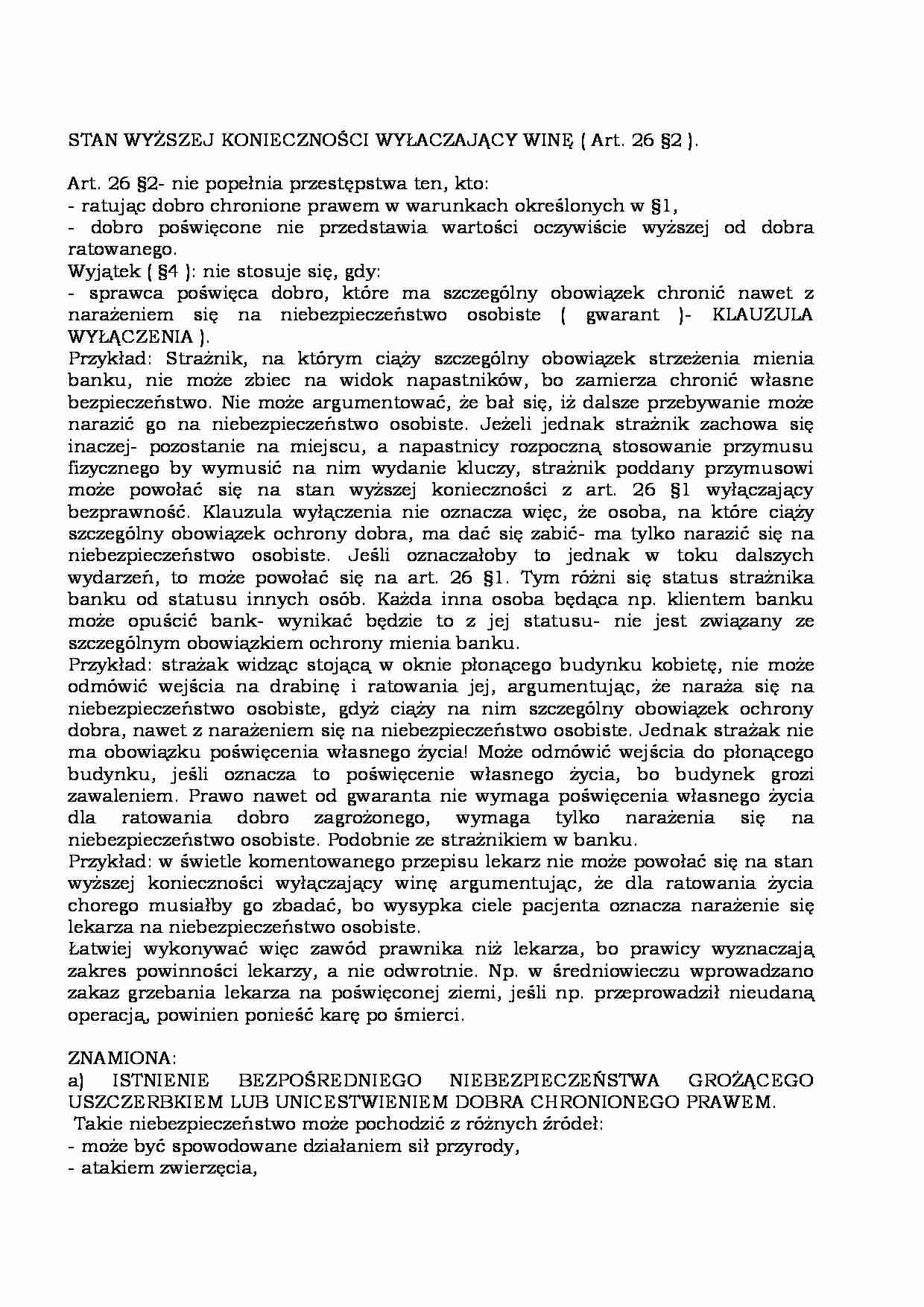 Stan konieczności wyłączający winę - strona 1