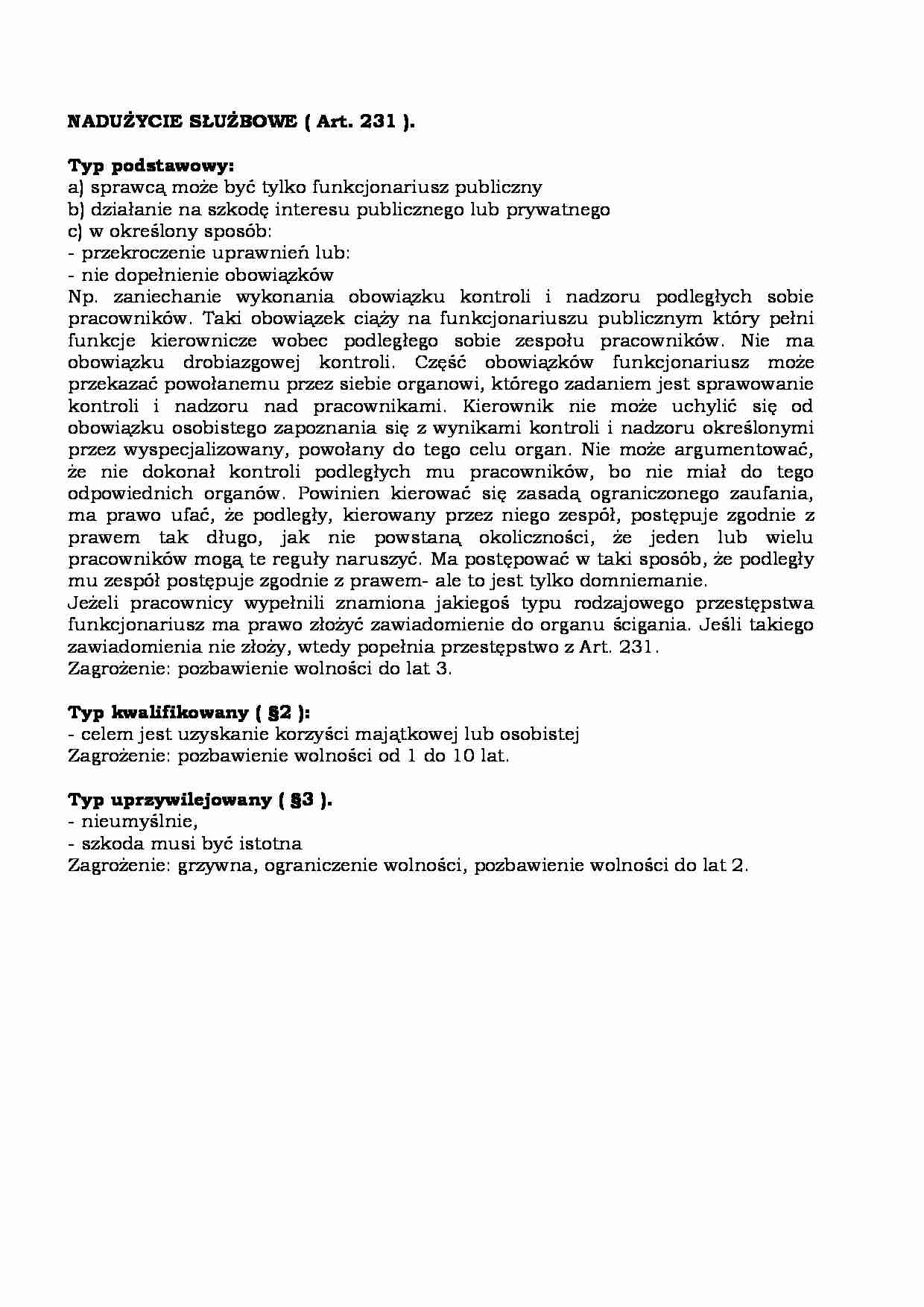 Nadużycie służbowe  - strona 1
