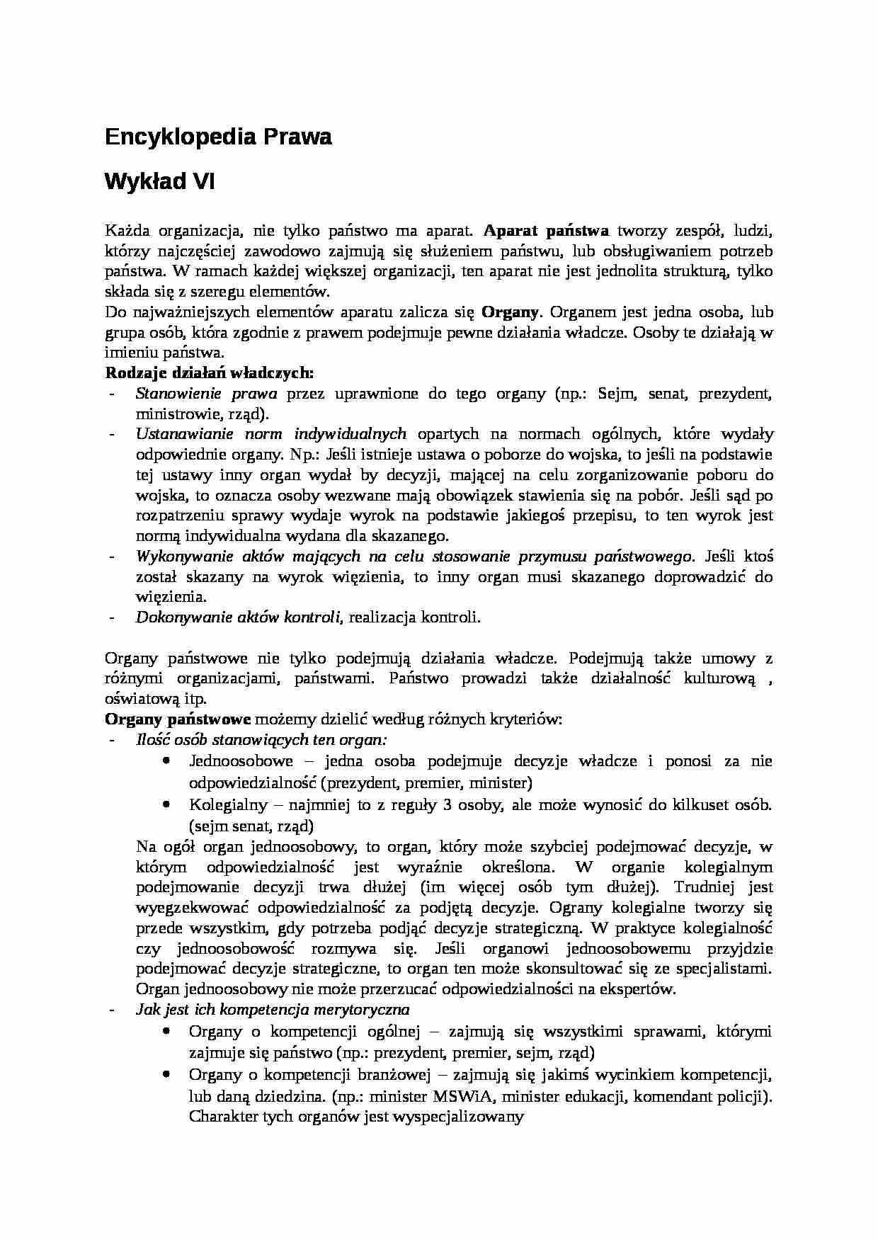 Encyklopedia Prawa - wyklad 06 [23.10.2001] - strona 1