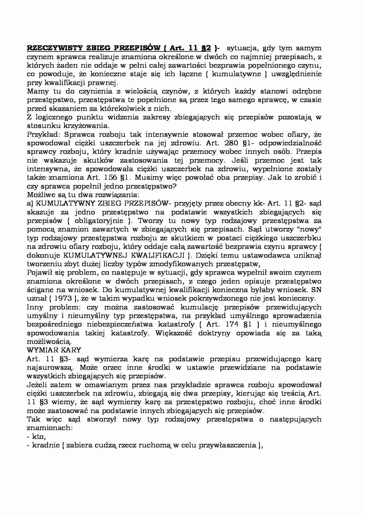 Rzeczywisty zbieg przepisów  - strona 1