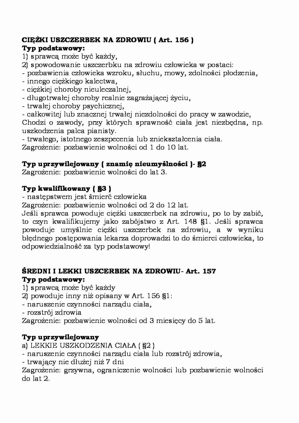 Uszczerbek na zdrowiu - strona 1