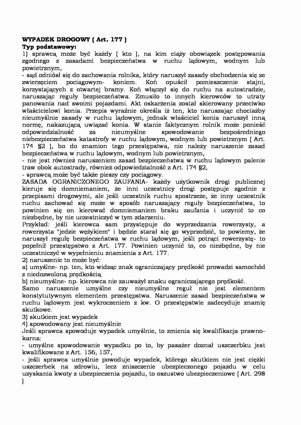 Przestępstwa - wypadek drogowy  - strona 1