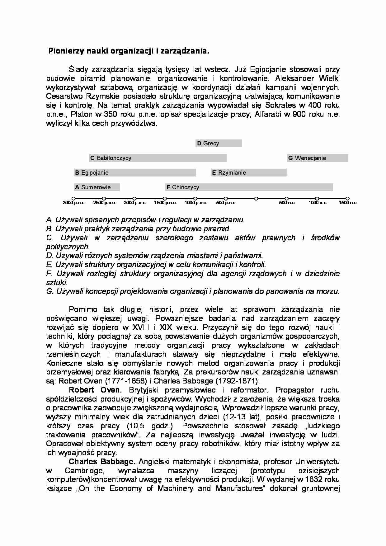 Pionierzy nauki organizacji i zarządzania - strona 1