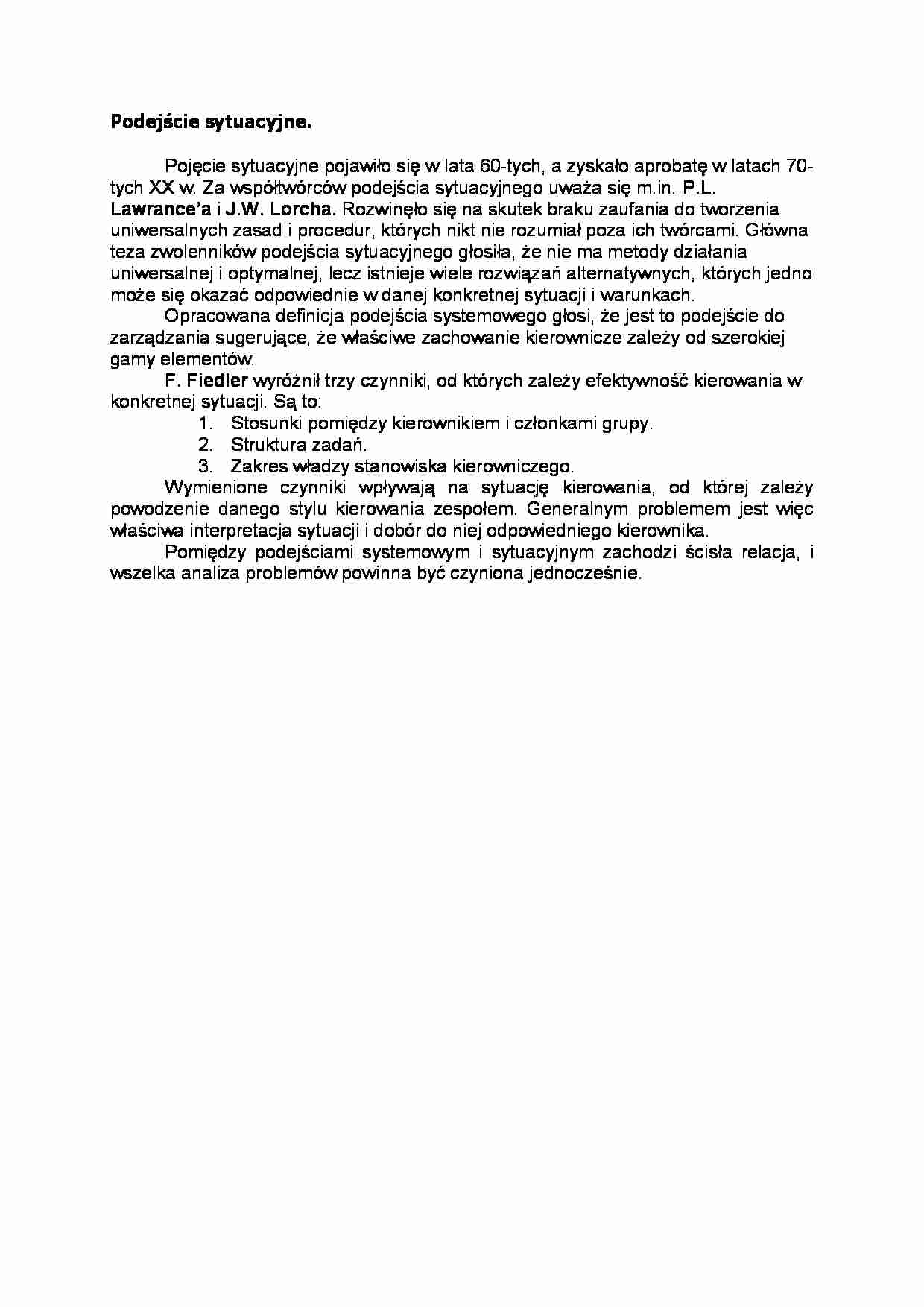 Podejście sytuacyjne - strona 1