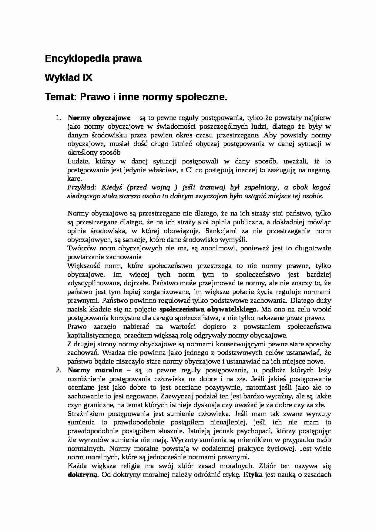 Encyklopedia Prawa - wyklad 09 [13.11.2001] - strona 1