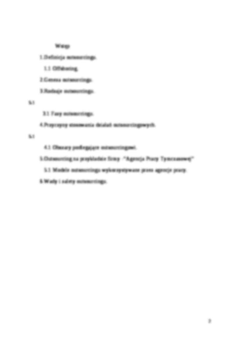 Outsourcing - koncepcje zarządzania - strona 2