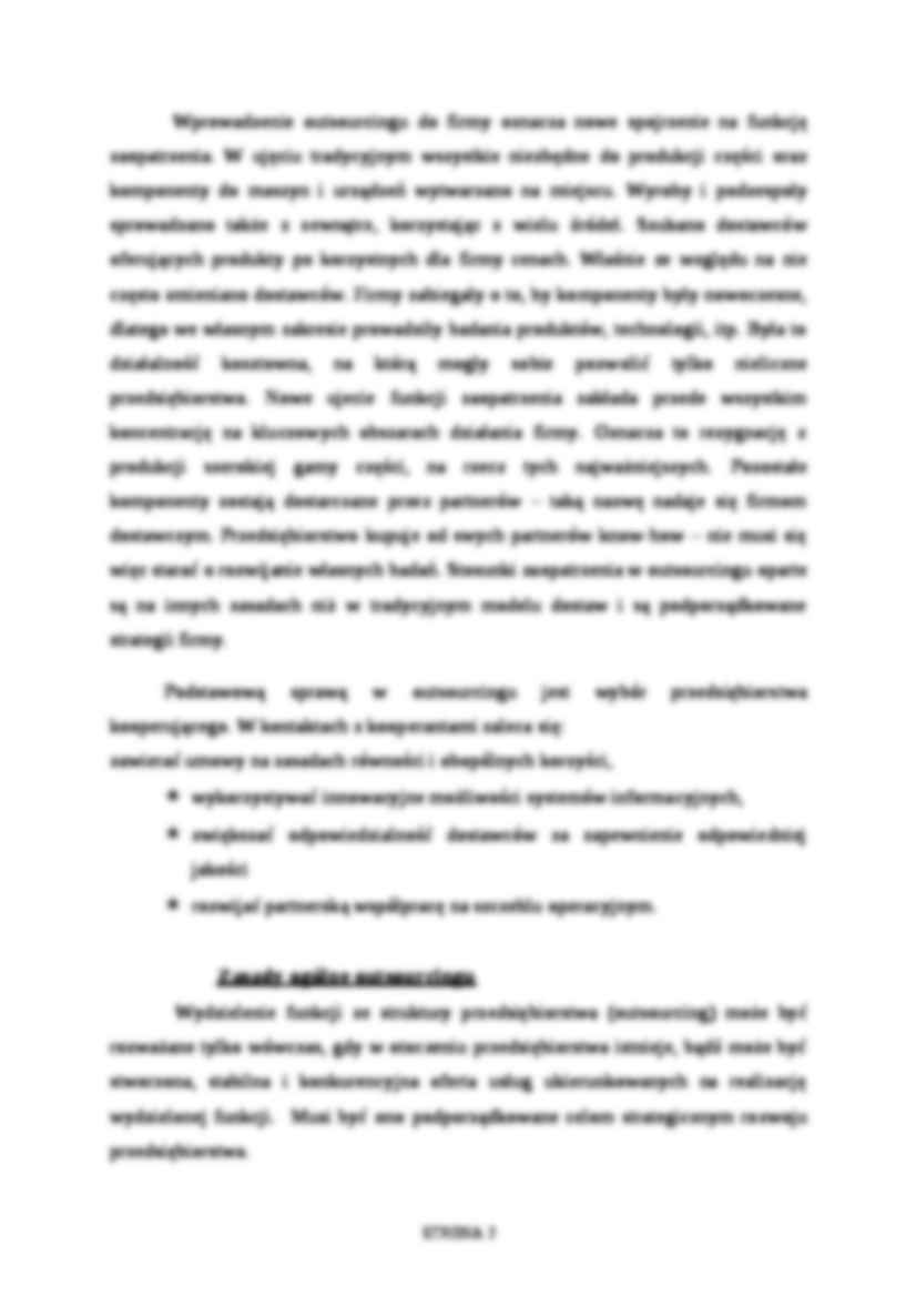 Outsourcing - definicja i funkcje - strona 2