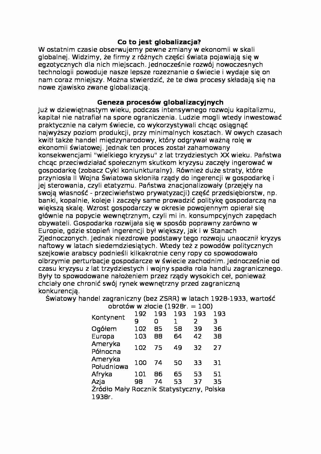 Globalizacja i procesy globalizacyjne - strona 1