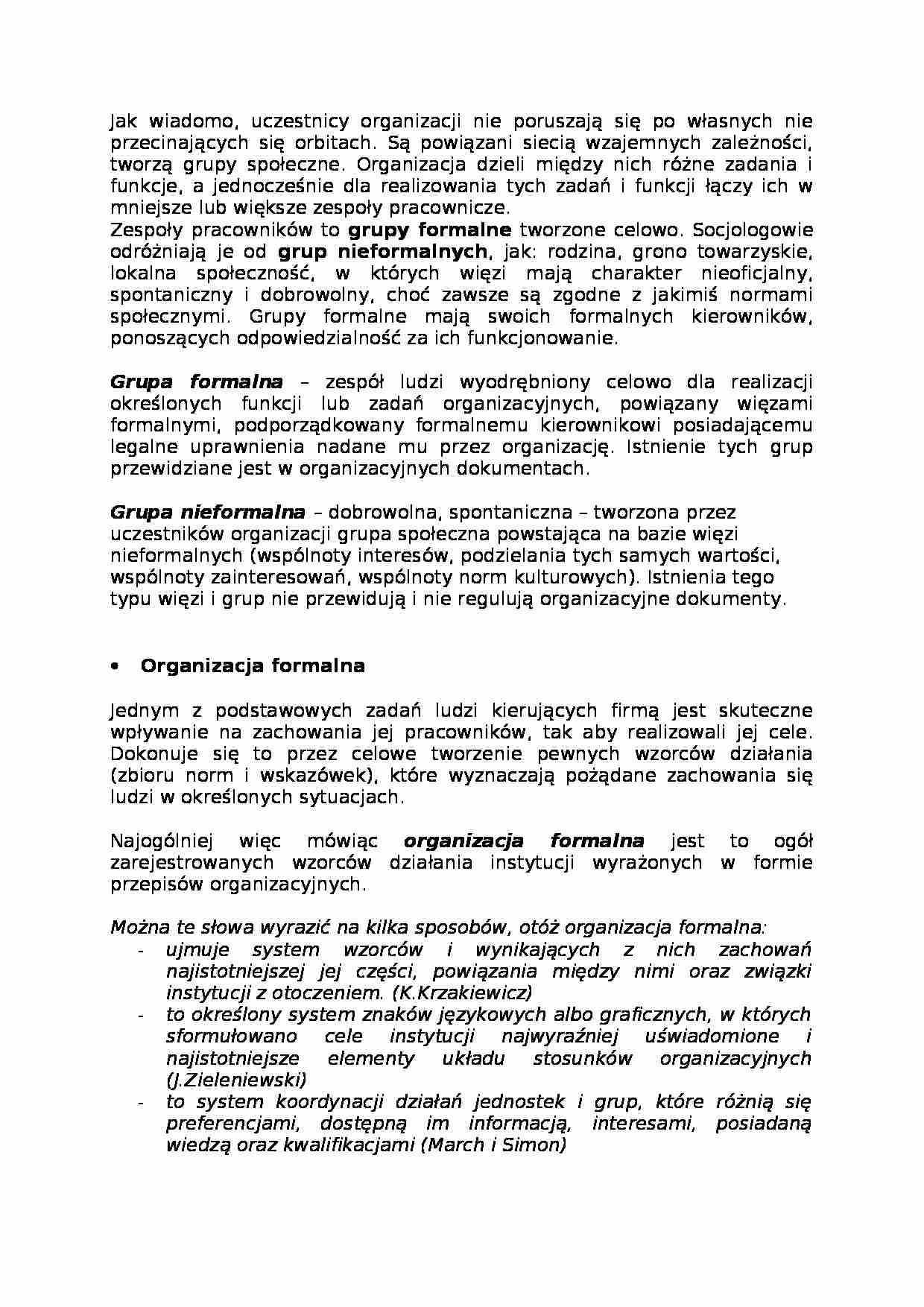 Grupy formalne i nieformalne - Grupa społeczna - strona 1