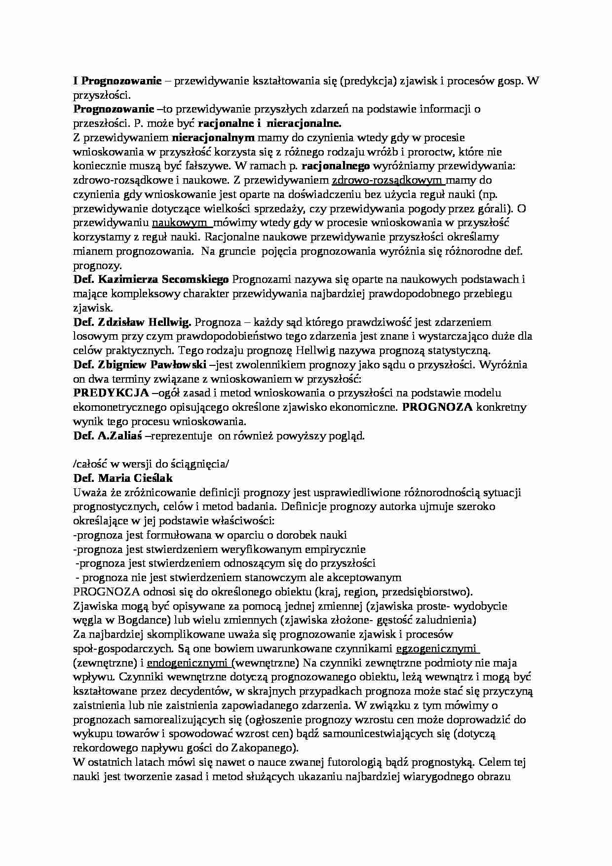 Prognozowanie w przedsiębiorstwie - strona 1