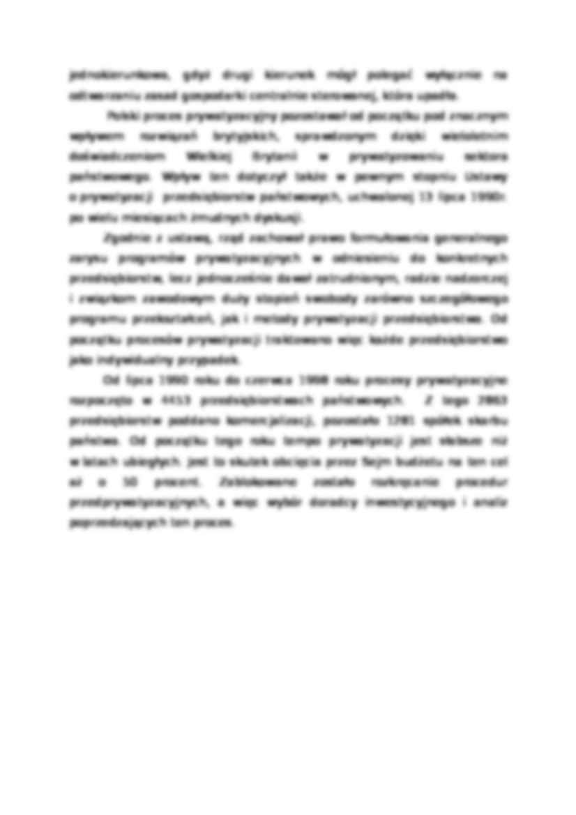 Prywatyzacja przedsiębiorstw państwowych - bilans prywatyzacji - strona 3