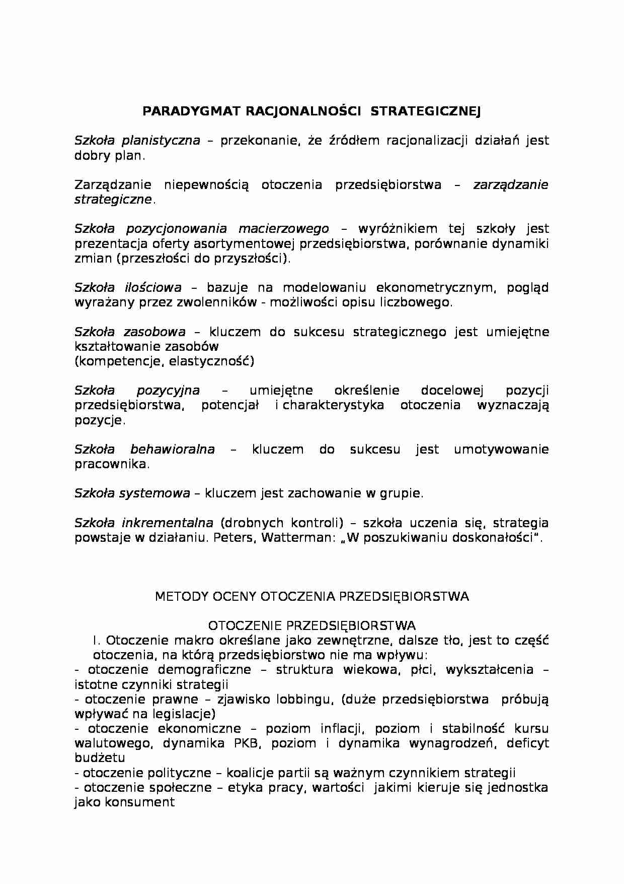 Paradygmat racjonalności strategicznej - strona 1